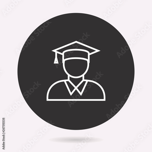 Graduation - vector icon. Illustration isolated. Simple pictogram.