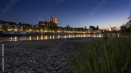 Timelapse of Regensburg on Danube river photo