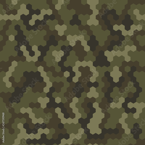 Seamless pattern. Abstract military or police camouflage background from swamp green colors.