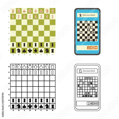 Isolated object of checkmate and thin icon. Collection of checkmate and target stock vector illustration.