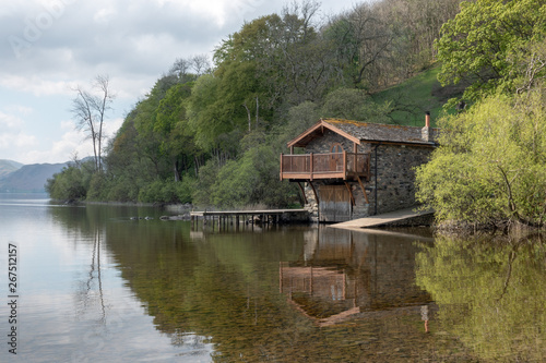 The boathouse on Ullwater Lake in the Lake District