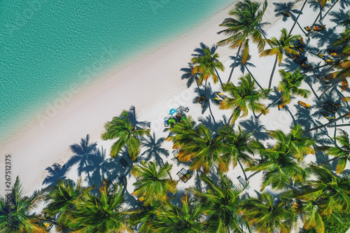 Aerial view of tropical beach  Dominican Republic