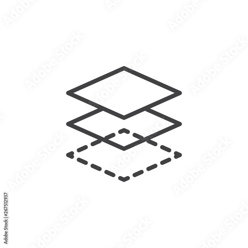 Layers projection line icon. linear style sign for mobile concept and web design. layers outline vector icon. Symbol, logo illustration. Pixel perfect vector graphics