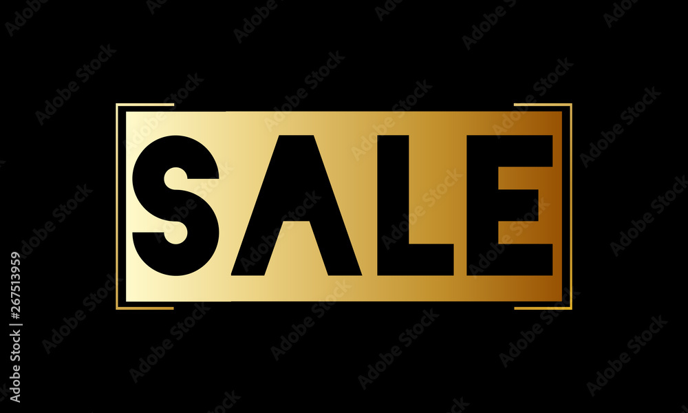 Sale banner. Sale Poster with gold frame on Dark Background. Shop now. Sale banner. Sale Poster with gold frame on Dark Background. Shop now.