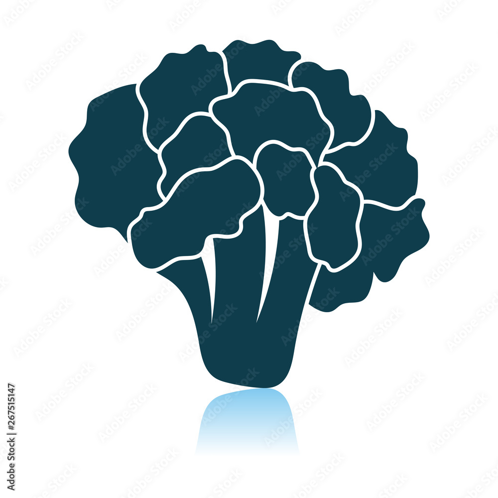 Cauliflower Icon On Gray Background