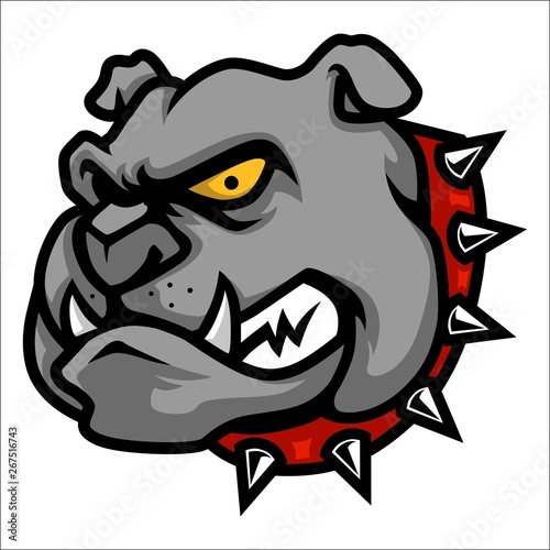 Bulldog Head Mascot Illustration in Cartoon Style