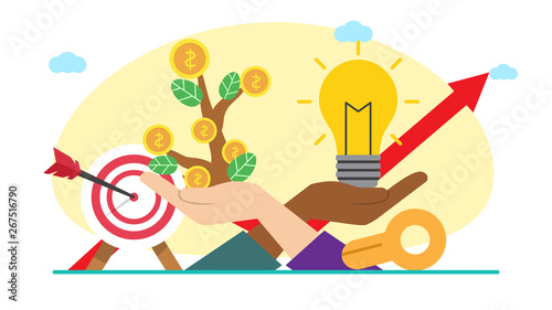 business investor creative illustration vector of graphic , small people business investor illustration vector , business investor online vector , vector flat illustration