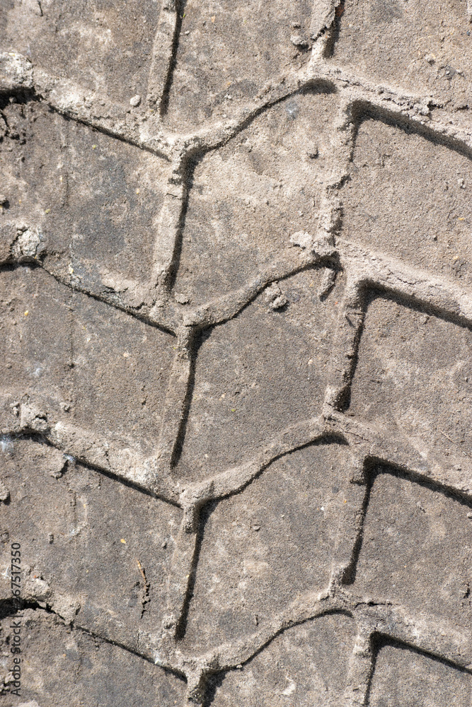 Obraz premium Truck tire track