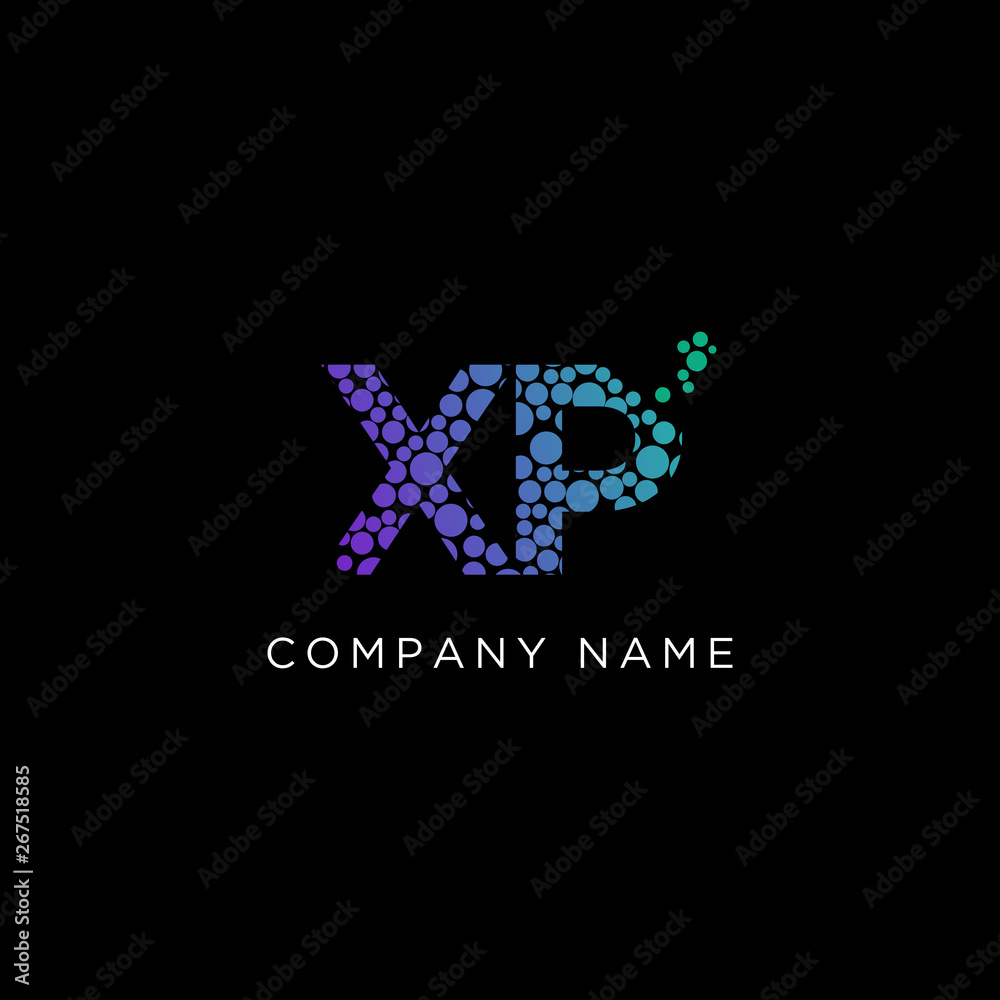 XP Initial Letter Gradient Logo  Vector , Modern and trending circle design