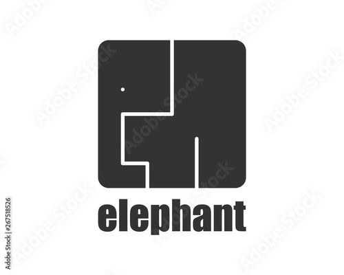 Elephant logo modern style. African animals wild zoo