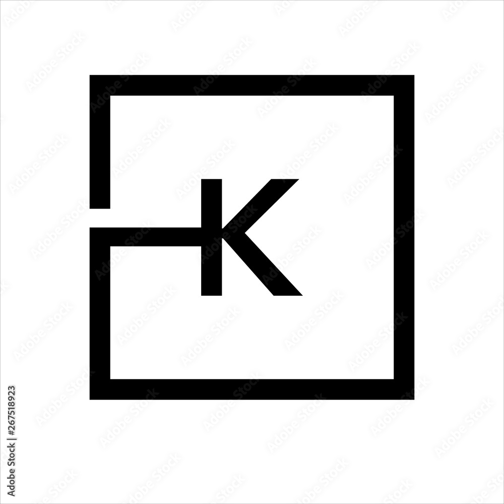 Fototapeta premium LETTER K AND SQUARE LOGO DESIGN