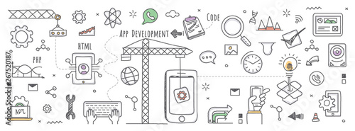 Conceptual illustration of app development