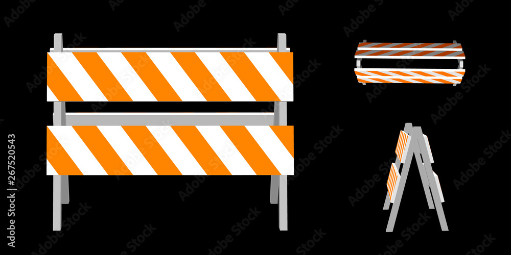 Traffic barrier. 3d Vector illustration
