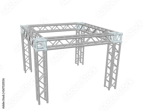 Truss construction. Isolated on white background. 3D Vector illustration.