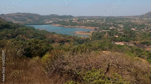 Upper distance view through the valley. photo