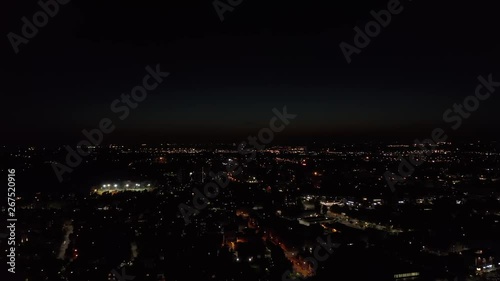 Aerial – Cinematic slider movement from right to left of the city landscape photo