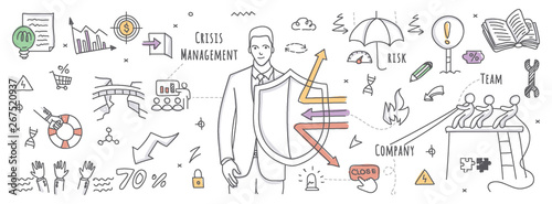 Doodle illustration of crisis management