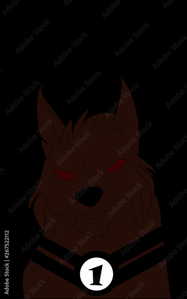 Fototapeta premium Wolf on black background