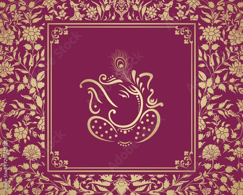 Ganesha, wedding card, royal Rajasthan, India 