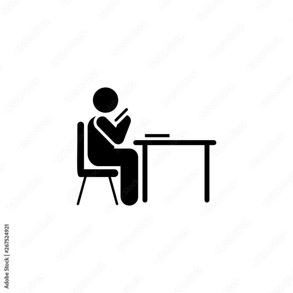 Fototapeta premium Student, phone, man icon. Element of education pictogram icon. Premium quality graphic design icon. Signs and symbols collection icon for websites, web design