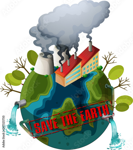 A polluted earth icon