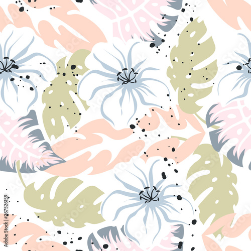 creative floral background tropical © StockVector