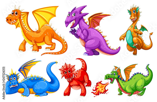 Set of dragon character © GraphicsRF