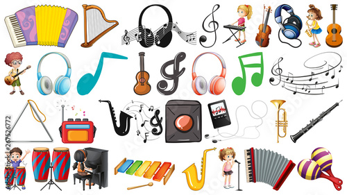 Set of music instruments