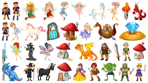 Set of medieval cartoon character