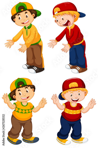 Set of urban boy character