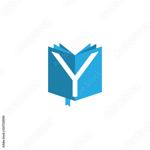 initial letter y book logo vector