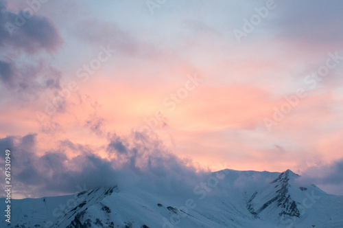 sunset in the mountains