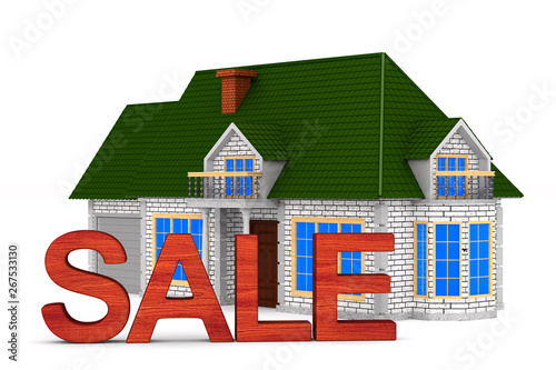 Sale house on white backgro...