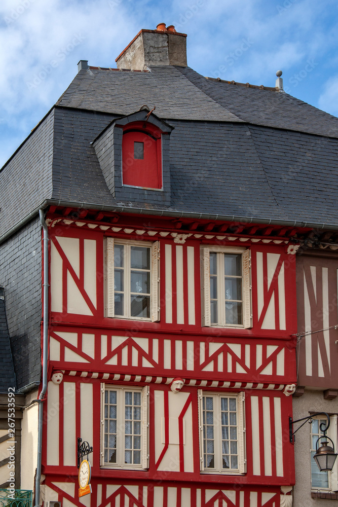 Dol de Bretagne. Maisons à colombages du patrimoine historique. Ille et Vilaine. Bretagne