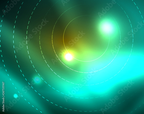 Shiny circles glowing abstract background