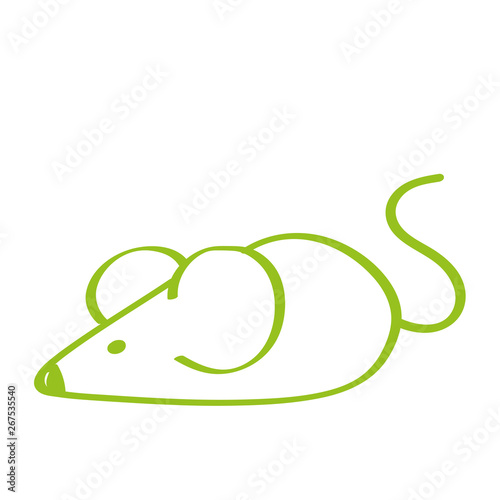 Handgezeichnete Maus in hellgrün