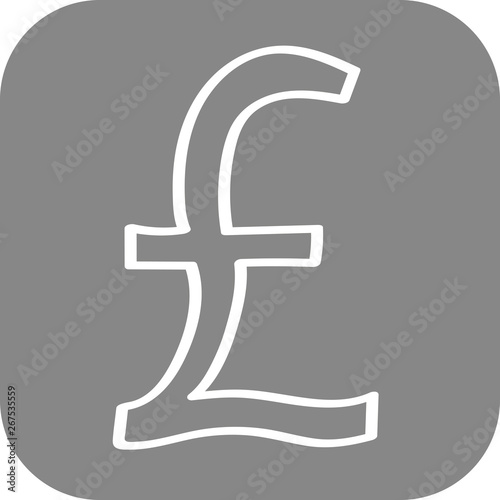 Handgezeichnetes Pfund-Symbol auf grauem Hintergrund