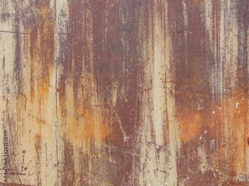 background image of rust, stains of paint on a metal wall