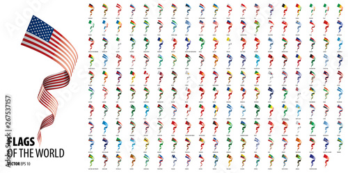 National flags of the countries. Vector illustration on white background