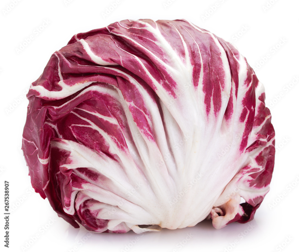 Fresh radicchio on white background. Red salad. Fresh radicchio on white background. Red salad.
