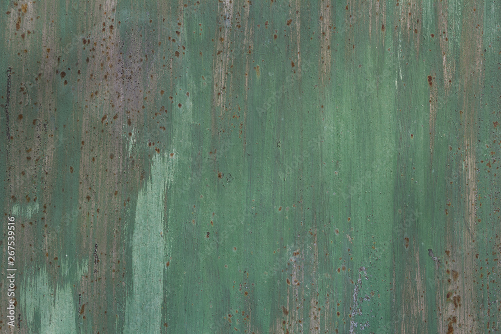 Obraz premium Metal rusty painted green grunge texture background. Copy space.