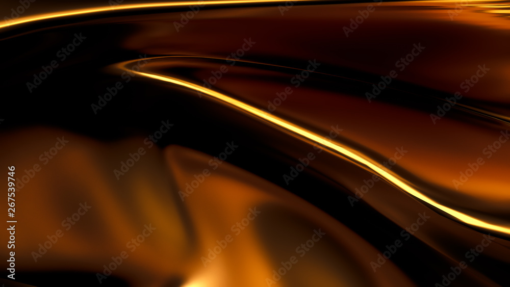 Luxurious golden background with satin drapery. 3d illustration, 3d rendering. Luxurious golden background with satin drapery. 3d illustration, 3d rendering.
