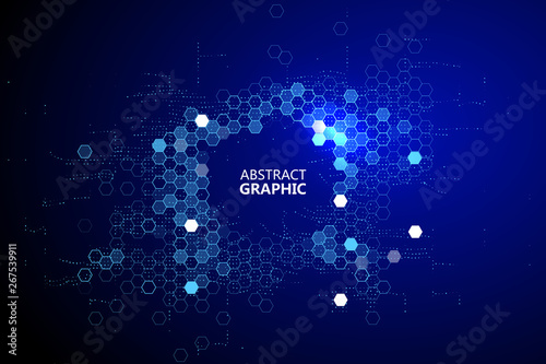 Matrix of countless blocks, big data, quantum computer concept,cloud computing.
