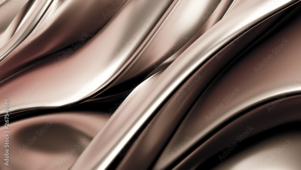 Obraz premium Luxurious silver background with satin drapery. 3d illustration, 3d rendering.