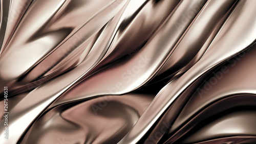 Luxurious silver background with satin drapery. 3d illustration, 3d rendering.