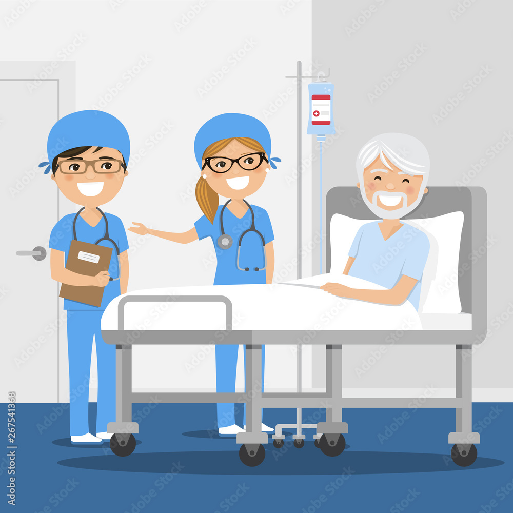 Doctor explaining diagnosis to his male patient at the hospital Doctor explaining diagnosis to his male patient at the hospital