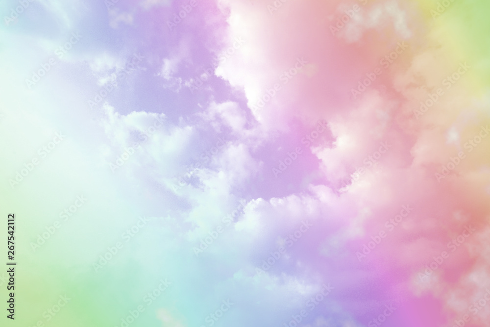 pastel sky and white clouds background 