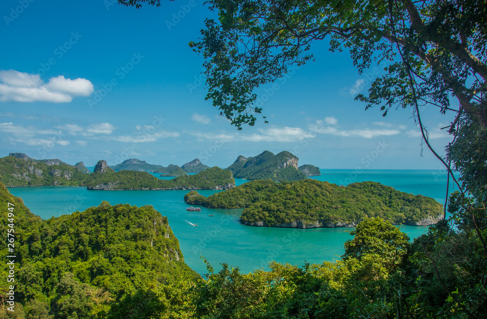 Angthong national marine park and many scenic island at Ko Samui, Thailand