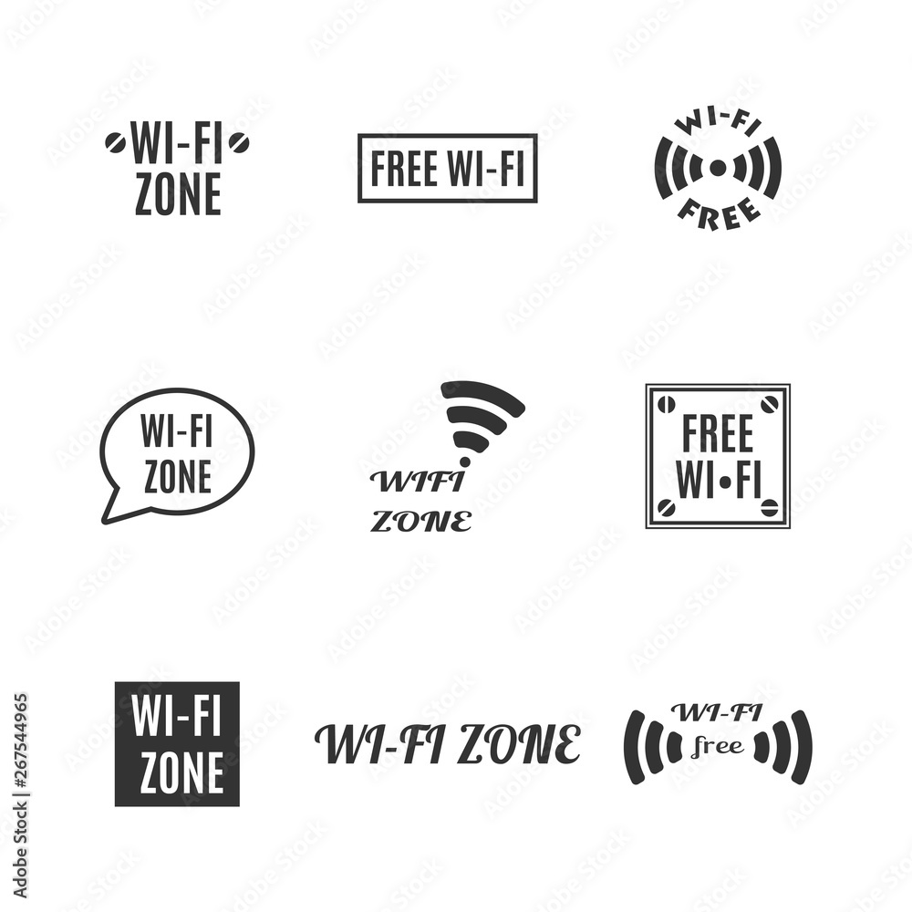 Fototapeta premium Set of wireless icons, vector illustration.
