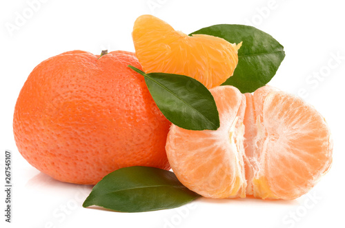 Tangerine on a white background